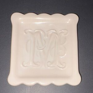 Pottery Barn White M Monogrammed Trinket Dish Tray A-Z Dishes